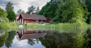 A quaint cabin on the edge of a lake near Sheboygan, WI