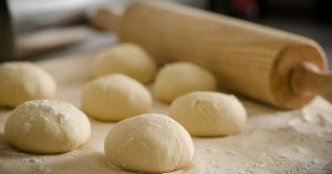 Fresh dough preparing to be baked at a local bakery in Sheboygan, WI